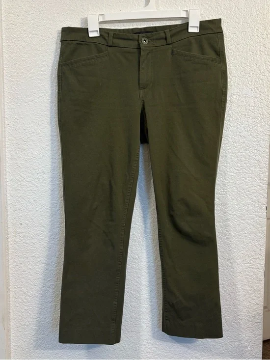 BANANA REPUBLIC Women’s Cropped Pants Size 8 Olive Green Stretch Slim Ankle - Picture 1 of 6